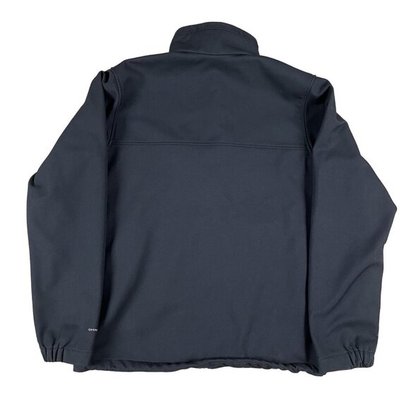 Columbia Omni-Shield Black Softshell Jacket w/ Green Zipper Size Medium - Picture 2 of 5